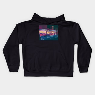 Japan night city Kids Hoodie